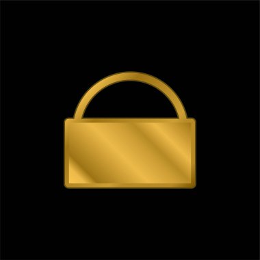 Altın kaplama metalik simge veya logo vektörü