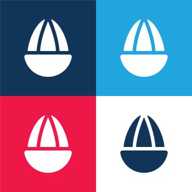 Badem mavisi ve kırmızı dört renk en düşük simge kümesi