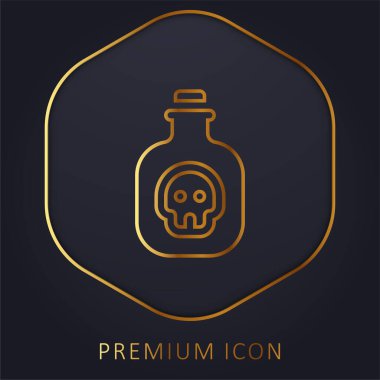 Şişe altın çizgisi prim logosu veya simgesi