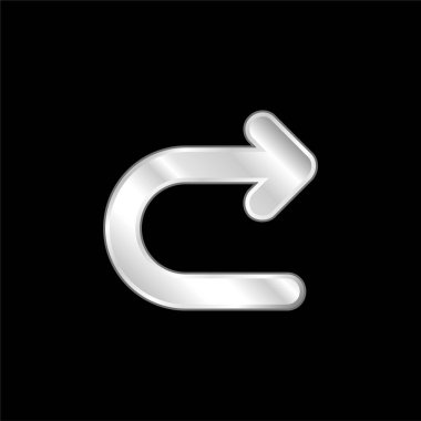 Ok Sağa Dönüyor Gümüş kaplama metalik simge