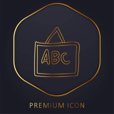 ABC üzerinde Whiteboard altın çizgi prim logosu veya simgesi