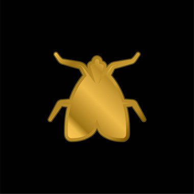 Big Fly gold plated metalic icon or logo vector clipart