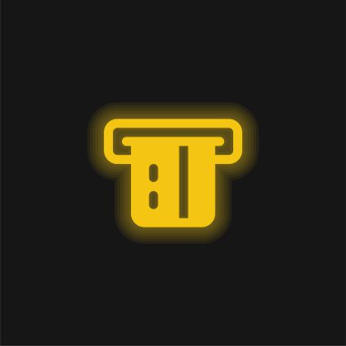 ATM sarısı parlak neon simgesi