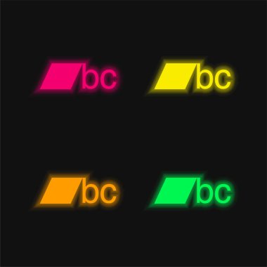 BC Logo four color glowing neon vector icon clipart