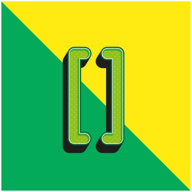 Brackets Grouping Symbol Green and yellow modern 3d vector icon logo clipart