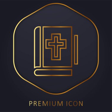 Bible golden line premium logo or icon clipart