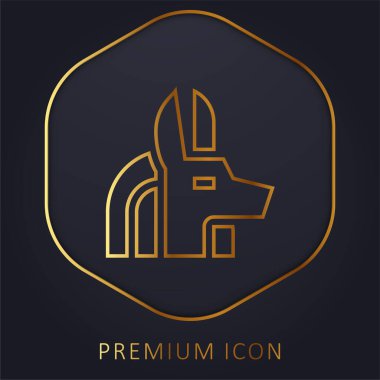 Anubis altın çizgi prim logosu veya simgesi