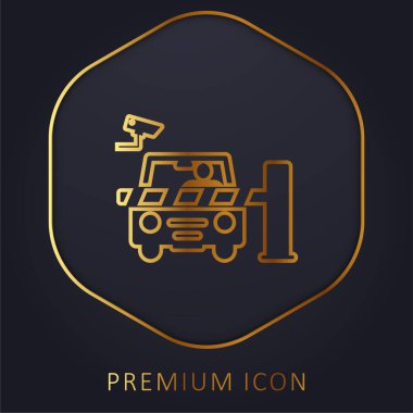 Bariyer altın çizgi prim logosu veya simgesi