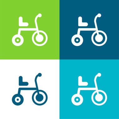 Bisiklet Düz 4 renk en küçük simge kümesi