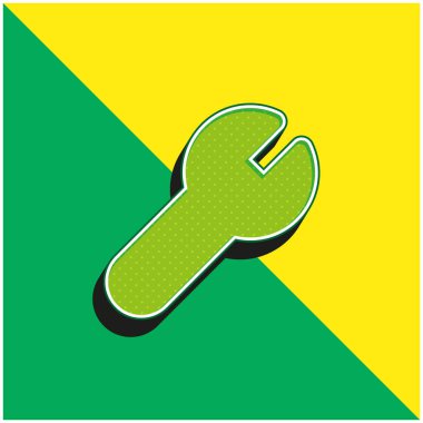 Yeşil ve sarı modern 3d vektör simgesini ayarla