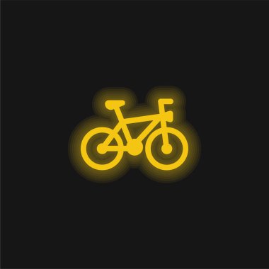 Bisiklet sarı parlayan neon simgesi