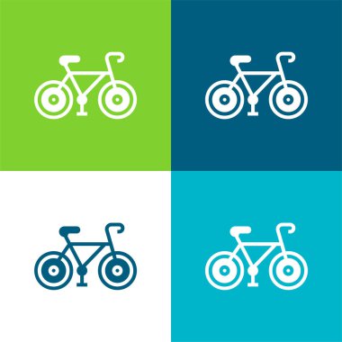Bisiklet Düz 4 renk en küçük simge kümesi