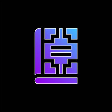 Kitap mavi gradyan vektör simgesi