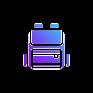 Sırt çantası mavi gradyan vektör simgesi