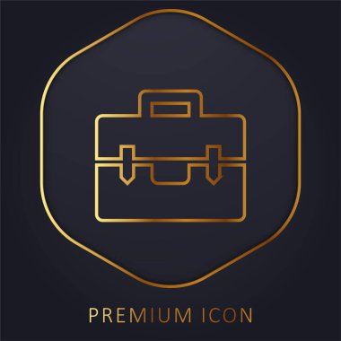 Evrak çantası altın çizgi prim logosu veya simgesi
