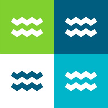 Kova Düz 4 renk simgesi seti