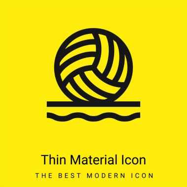 Beach Volleyball minimal bright yellow material icon clipart
