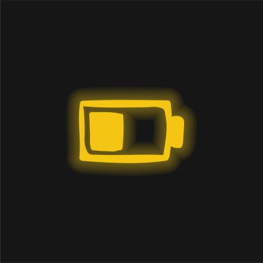 Pil sarısı parlak neon simgesi