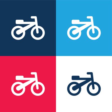 Bisiklet mavi ve kırmızı dört renk en az simge kümesi