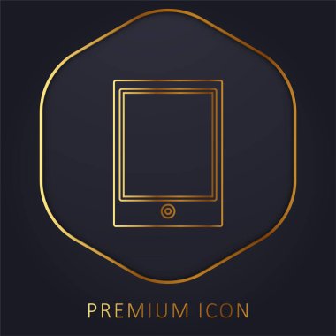 Büyük Ipad altın çizgi prim logosu veya simgesi