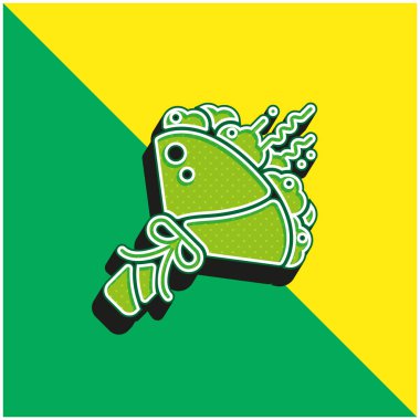 Buket Yeşil ve sarı modern 3D vektör simgesi logosu