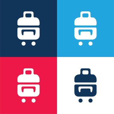 Çanta Gezgini mavi ve kırmızı En az dört renk simgesi