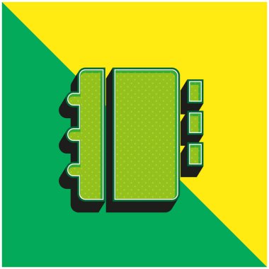 Gündem Yeşil ve Sarı Modern 3D vektör simgesi logosu