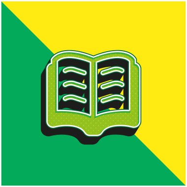 Kitap Yeşil ve Sarı Modern 3D vektör simgesi logosu