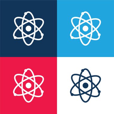 Atom mavi ve kırmızı dört renk en küçük simge kümesi
