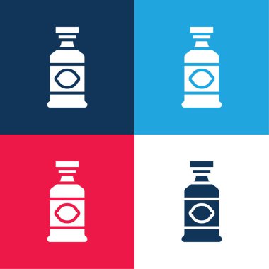 Alkolik Mavi ve kırmızı dört renk simgesi