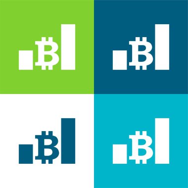Bitcoin Çubukları Yükselen Para Düzleşmesi Grafiği En az dört renk simgesi