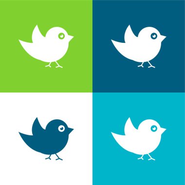 Siyah Kuş Düz 4 renk en küçük simge kümesi