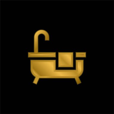 Banyo altın kaplama metalik simge veya logo vektörü