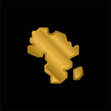 Afrika altın kaplama metalik simge veya logo vektörü