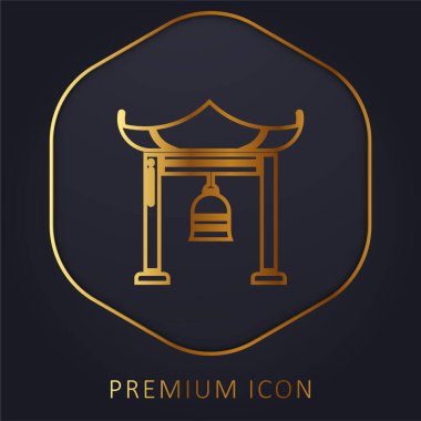 Zil altın çizgisi logosu veya simgesi
