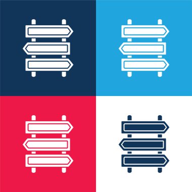 Arrows Sinyalleri Lehler 'de mavi ve kırmızı dört renk minimal simgesinde gruplandırıldı