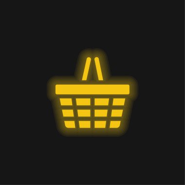 Sepet sarısı parlak neon simgesi
