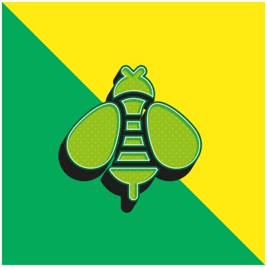 Arı Yeşili ve Sarı Modern 3D vektör simgesi logosu