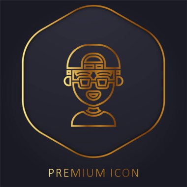 Altın çizgili erkek logosu veya simgesi