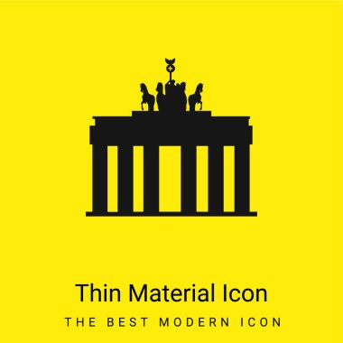 Brandenburg Gate minimal bright yellow material icon clipart