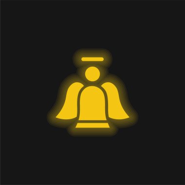 Melek sarısı parlak neon simgesi