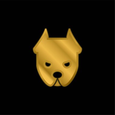 Kızgın Köpek altın kaplama metalik simge veya logo vektörü