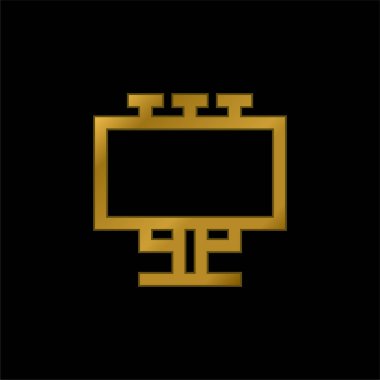 Billboard altın kaplama metalik simge veya logo vektörü