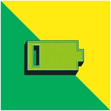 Pil Yeşil ve Sarı modern 3D vektör simgesi logosu