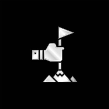 Başarı gümüş kaplama metalik simge