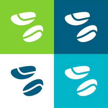 Brezilya Cevizleri Düz 4 renk simgesi seti