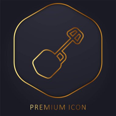 Big Shovel golden line premium logo or icon clipart
