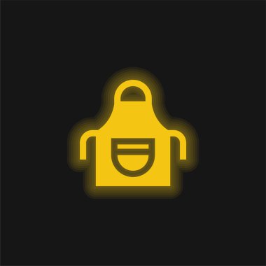 Önlük sarısı parlak neon simgesi