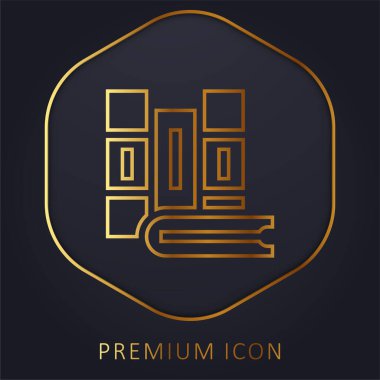 Kitaplar altın çizgi premium logo veya simge