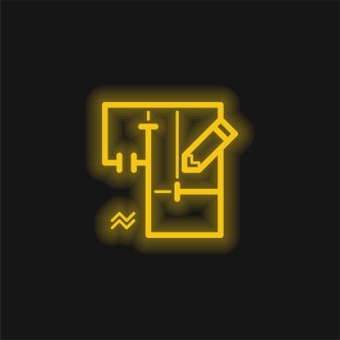 Parlak sarı renkli neon simgesi